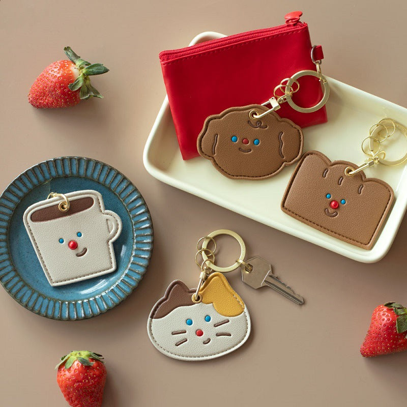 Wholesale Leather Aess Card Holder Keychain