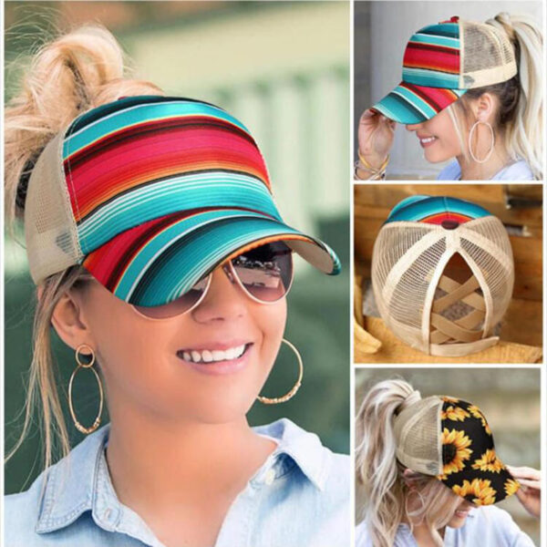 O1CN01UBYTHD1e6ypUKzrU0_1667113823-0-cib-1 Wholesale Aztec Cotton Sunflower Color Stripe Printing Baseball Cap