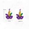 Wholesale Mardi Gras Clown Acrylic Earrings