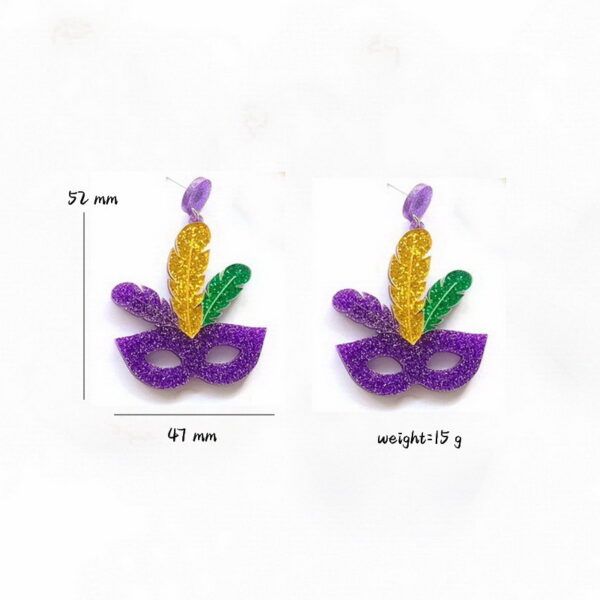Wholesale Mardi Gras Clown Acrylic Earrings