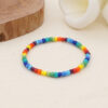 Wholesale Rainbow Glass Rice Beads Clear Beads Gradient Color Bracelet