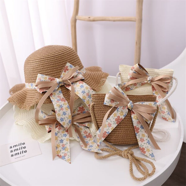 O1CN01UHBhCH1ziAztMXW4U_3845586747-0-cib Wholesale Straw Ribbon Flower Kids Bucket Hat