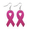 Wholesale Pink Ribbon Leather Earrings