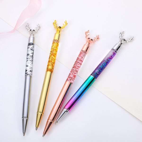 Wholesale Plastic Gold Powder Elk Ballpoint Pen