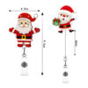 Wholesale Badge Reels Acrylic Christmas Santa Claus Retractable Keychain