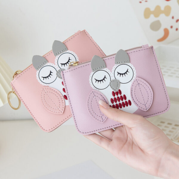 Wholesale PU Owl Thin Multifunctional Coin Purse Keychain