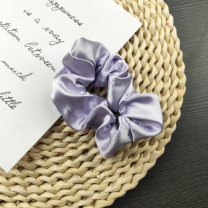 Satin large intestine hair band [Purple]]