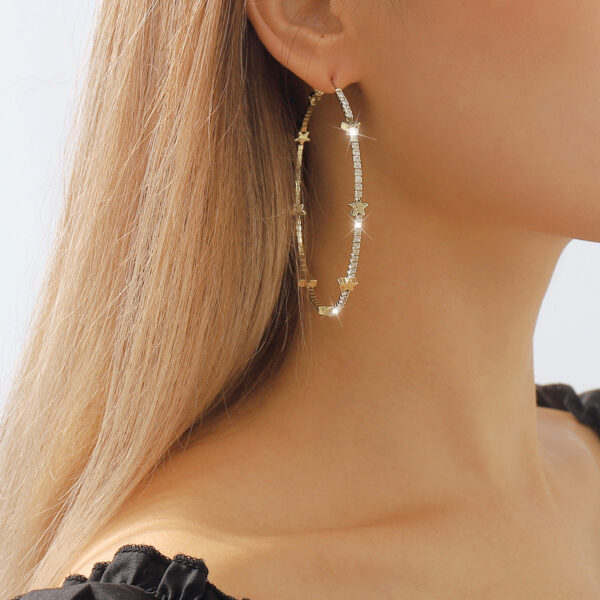Wholesale Rhinestone Cutout Alloy Earrings