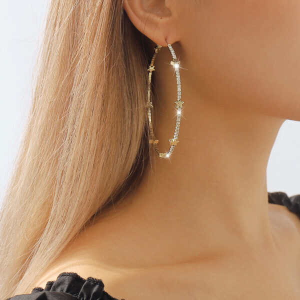 Wholesale Rhinestone Cutout Alloy Earrings