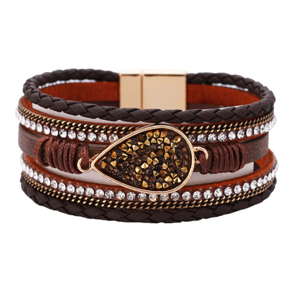 O1CN01UOQ3W12JGxkW38XgB_1871609395-0-cib Wholesale Bohemian Diamond Leather Bracelet