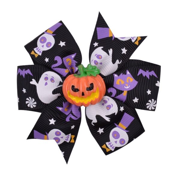 Wholesale Halloween Dress Up Bat Ghost Fabric Kids Hair Clips