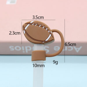 Silicone football 10mm / Bagged with straw [straw color random]]
