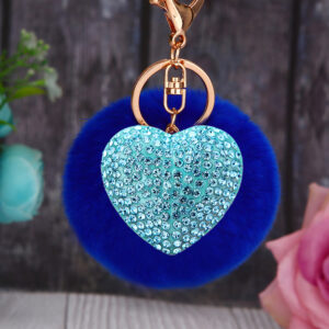 Peach heart sky blue + sapphire blue fur ball / Single opp bag packaging