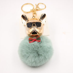 Matcha green / Cool Dog fur ball keychain