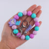 Wholesale Cartoon Silicone Handmade Beaded Wrist Keychain