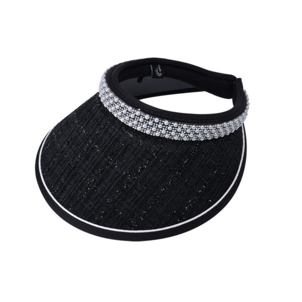 Wholesale Pearl Black Gum Big Eaves Hair Hoops Polyester Sun Hat