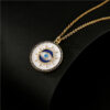 Wholesale White Devil's Eye Pendant Gold Plated Necklaces