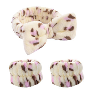 #9 Pink Leopard Three-piece Set (3 elastic)