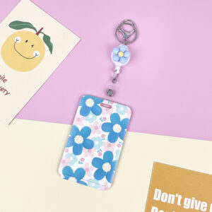 Five-leaf flower-Green and Pink + White easy-pull Buckle (medium blue five-petal flower)