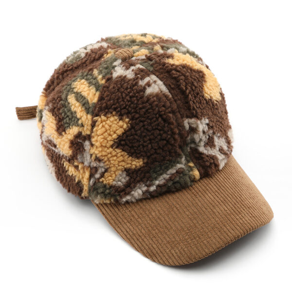 Wholesale Autumn and Winter Color Matching Plush Camouflage Cotton Baseball Caps