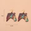 Wholesale American Texas Western Style Retro Colorful Double-sided Wooden Earrings