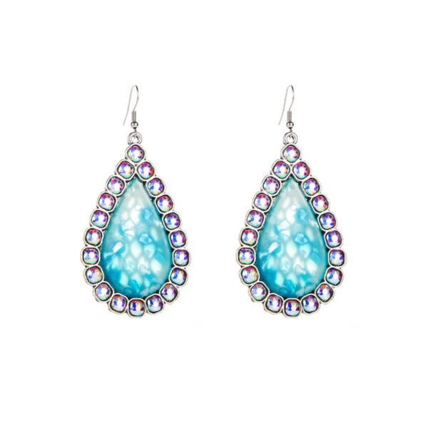 Wholesale Alloy Diamond Resin Pendant Earrings