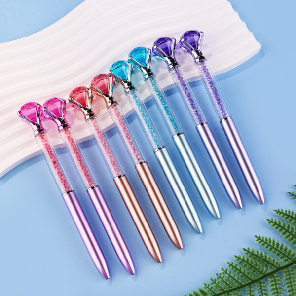 O1CN01UVAn9m1egFUt05ihS_2208127063900-0-cib Wholesale Imitation Metal Rod Large Diamond Colored Crystal Quicksand Broken Diamond Plastic Ballpoint Pen