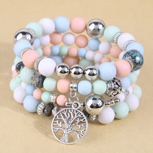 O1CN01UVJkhP24CBVeQcHUP_2149317354-0-cib Wholesale Alloy Tree of Life Pendant Frosted Bead Multilayer Bracelet