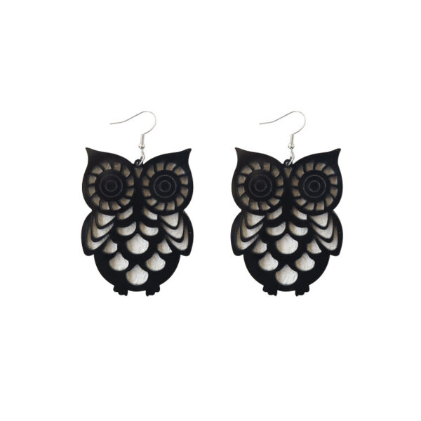 Wholesale Owl Cutout Acrylic Earrings
