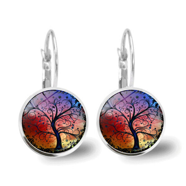 Wholesale Tree of Life Glass Earrings
