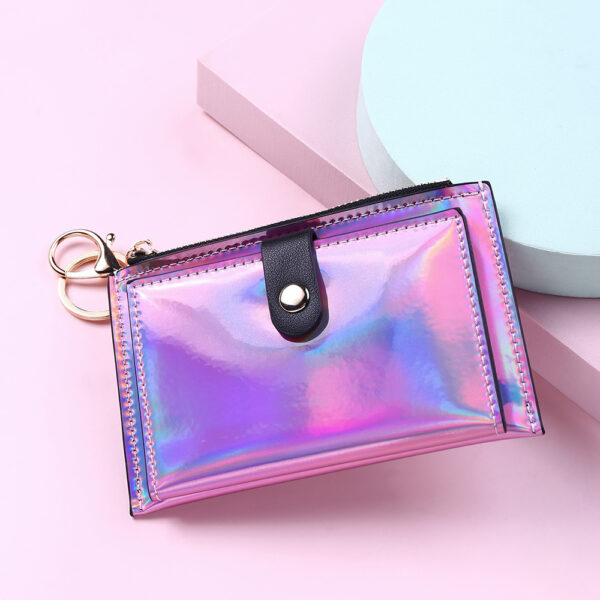 Wholesale PU Short Laser Glossy Zipper Coin Purse