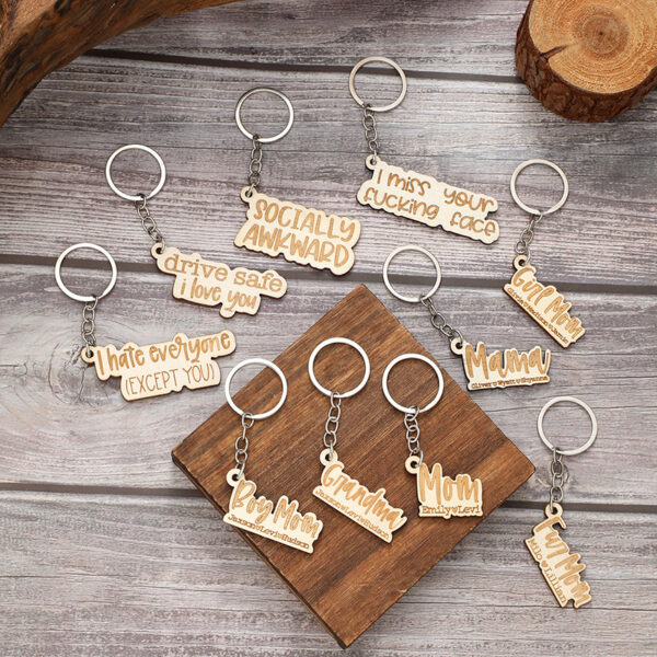 Wholesale Letter Wooden Keychains