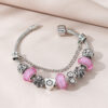 Wholesale Beaded Crystal Vintage Hollow Crown Heart Bracelet