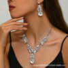 Wholesale Full Diamond Glittering Big Teardrop Retro Earrings Necklace