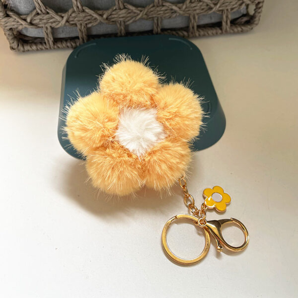 Wholesale Cherry Blossom Fur Ball Car Keychains