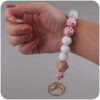 Wholesale Hand Silicone Beads Wrist Keychain