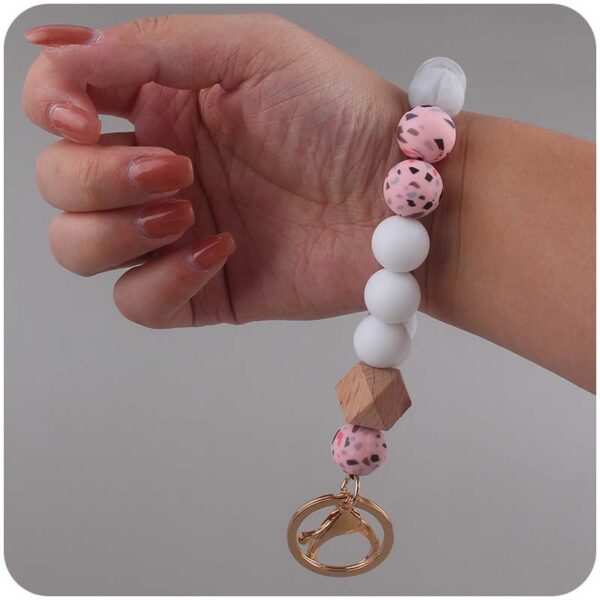 Wholesale Hand Silicone Beads Wrist Keychain