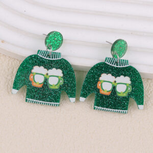 Beer sunglasses green sweater