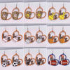 Wholesale Baseball Basketball Football Volleyball Retro Wooden Earrings