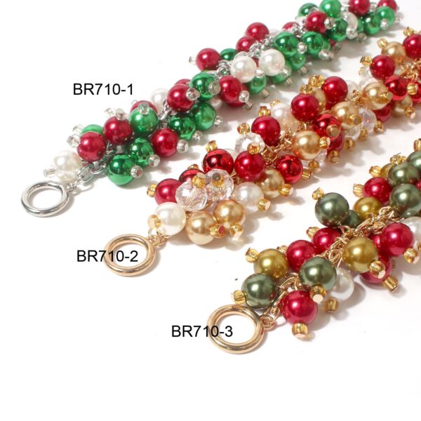 Wholesale Christmas Colorful Beads Beaded Bracelet