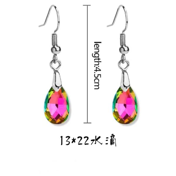 Wholesale crystal glass water drop fashion net red earrings