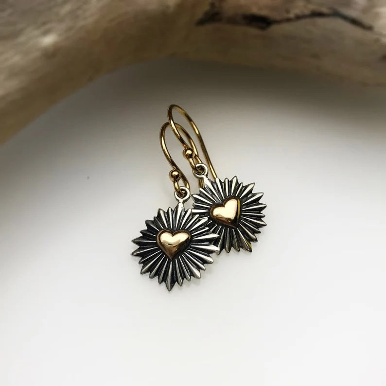 Wholesale Suower Heart Alloy Earrings