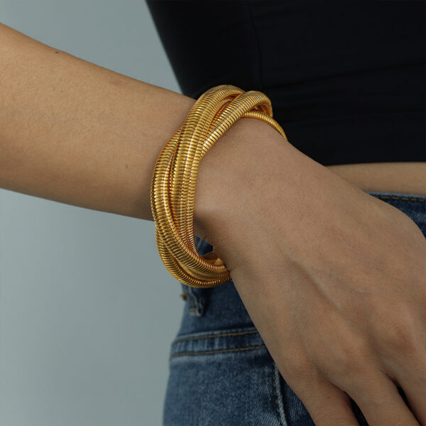 Wholesale 18K Gold Plated Four-layer Goose Throat Stretch Bracelet