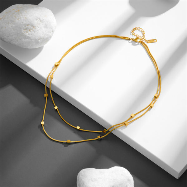 O1CN01Uki4Tj25H3JRvnnvP_1010947500-0-cib Wholesale Titanium Steel Double Layer Square Necklace