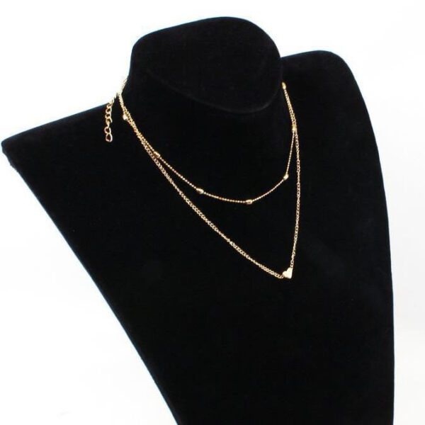 Wholesale Copper Peach Heart Multi-layer Clavicle Chain Necklace