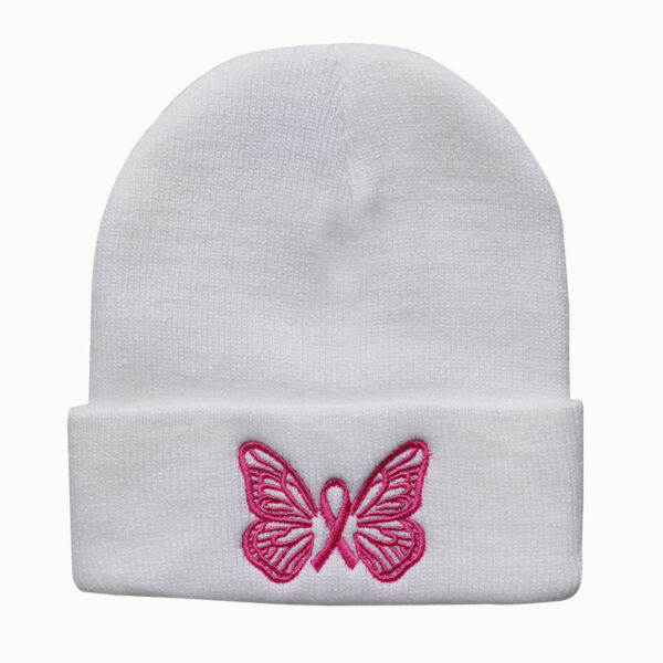 Wholesale Butterfly Embroidery Beanie Warm Acrylic Knitted Beanie