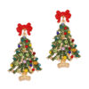 Wholesale Christmas Colored Christmas Tree Alloy Drip Oil Set Colorful Diamond Earrings