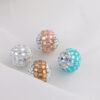 Wholesale Soft Clay Diamond Patch Crystal Bouncy Ball Straight Hole Beads