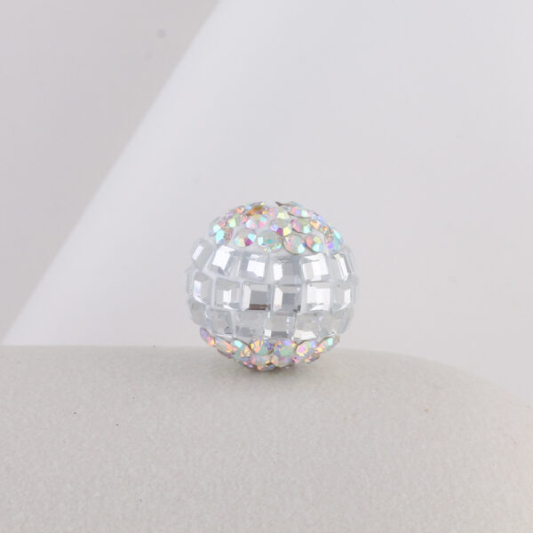 Wholesale Soft Clay Diamond Patch Crystal Bouncy Ball Straight Hole Beads