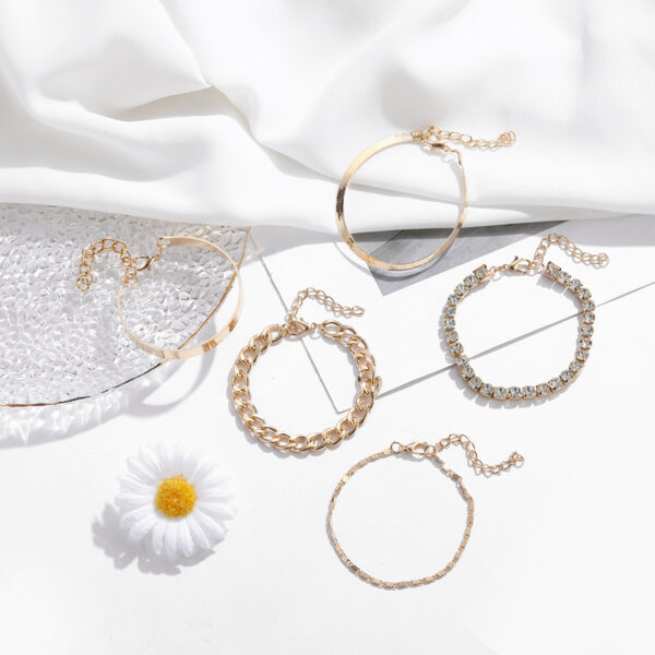 O1CN01UrswRG2AVJhoIKrq7_2073408208-0-cib Wholesale Rhinestone Copper Handmade Claw Chain 5pcs Bracelet